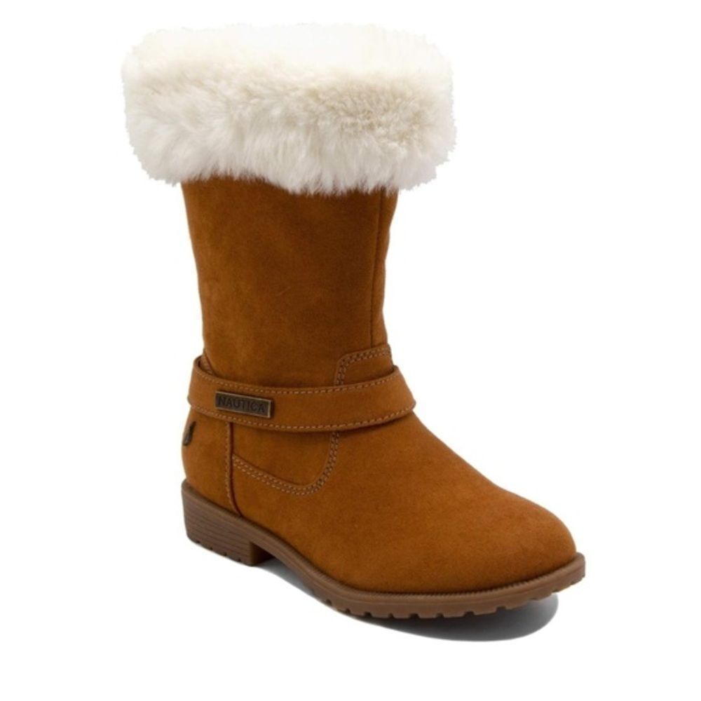 NAUTICA Girls Warm Boots-Cold Weather Fashion With Sherpa Fur Size 5 # CT